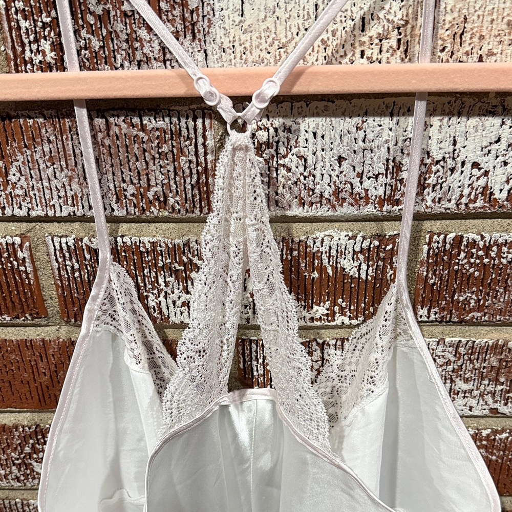 Linea Donatella White Lace Chemise Bridal Special Occasion satin dress W Size M - Picture 5 of 6